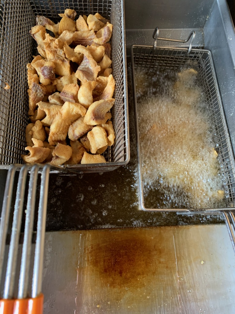 Frying Shore Lunch with Trophy Ice Fish